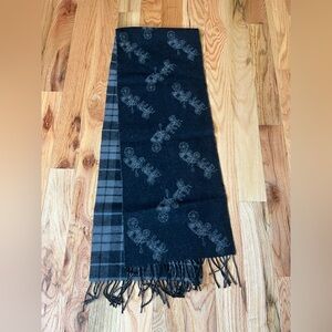 Black and Gray Wool Scarf Coach